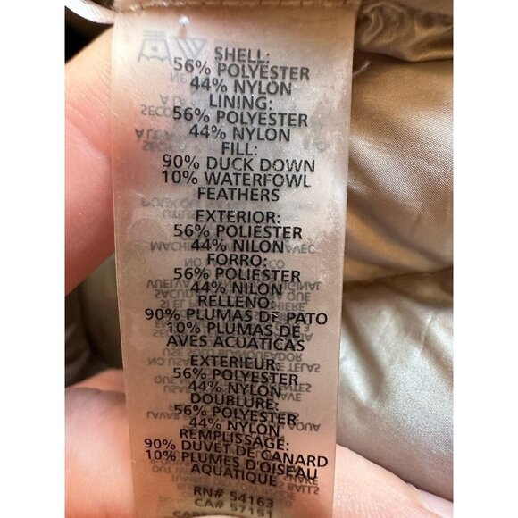 Calvin Klein Puffer Vest Womens Small Champagne‎ Silver Metallic Down Quilted - Picture 10 of 14